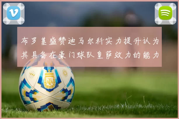 布罗基盛赞迪马尔科实力提升认为其具备在豪门球队皇萨效力的能力